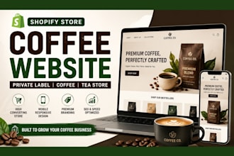 branded private label coffee shopify store coffee tea store coffee website