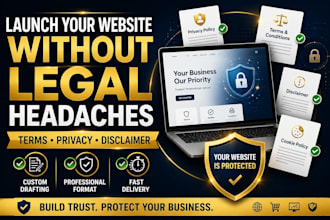 draft website terms and conditions, privacy policy, and disclaimers