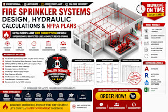 design fire sprinkler systems hydraulic calculations and nfpa plans