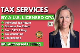 handle US tax return preparation strategic tax planning, irs compliance as a CPA