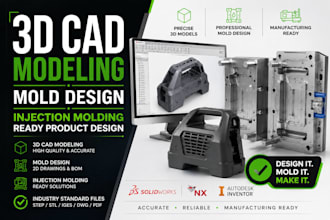 do 3d cad modeling, mold design and injection molding ready product design