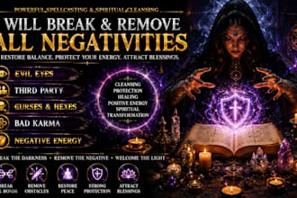 do break and remove all negativities evil eyes, third party, curses, bad karma