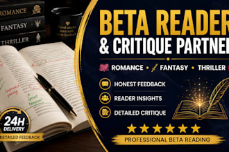 be your beta reader and critique partner for romance, fantasy, and thriller book