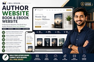 design an author website, book website, and ebook website