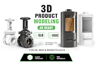 create industrial product 3d models optimized for ar in glb usdz