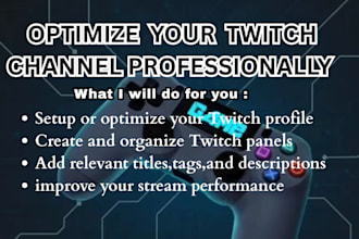 setup and optimize your twitch channel professionally