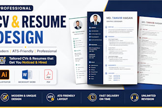 create a modern professional CV resume design