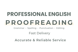 proofread and edit your english text professionally