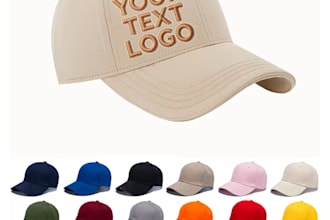 do custom baseball caps with embroidered text logo and ship