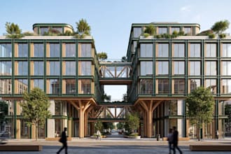3d exterior visualization,mixed use building, master plan,d5 city center reality
