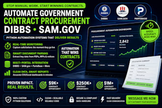 build automation for government contract procurement dibbs sam gov