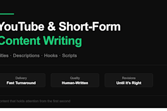 write youtube shorts titles, descriptions, and scripts