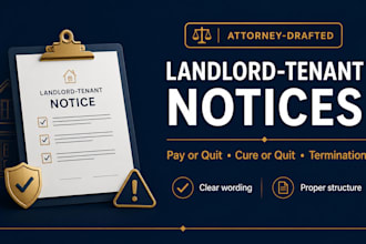 prepare landlord tenant legal notices eviction and lease agreements US attorney