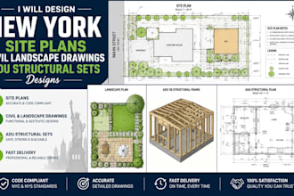 design new york site plans civil landscape drawings  adu structural sets designs