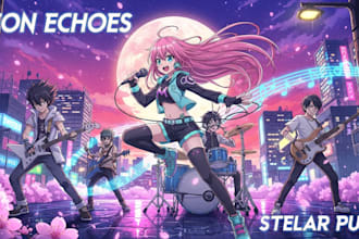 design anime cartoon cover art for your album cover artwork