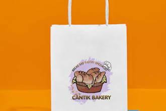 design hand drawn bakery pastel cake or food logo