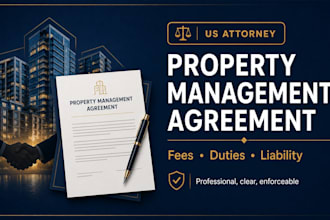 draft a professional property management agreement contract as a US attorney