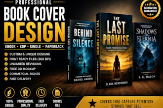 design professional book cover, ebook cover and amazon KDP cover