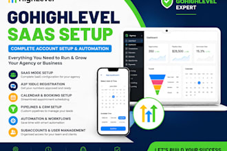 create gohighlevel subaccounts, pipelines, calendars and saas configuration