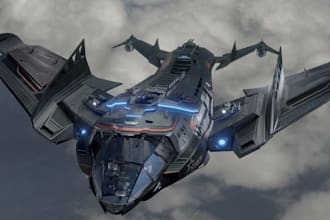 create a custom 3d spaceship model, sci fi spacecraft, game ready 3d spaceships