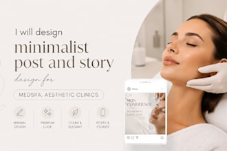 design minimalist post and story design for medspa, aesthetic clinics