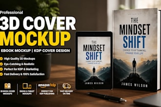 do 3d cover mock up ebook mock up KDP  cover design