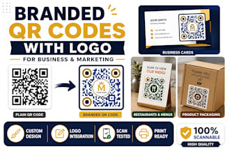 create branded qr codes with logo for business cards, restaurants, and marketing