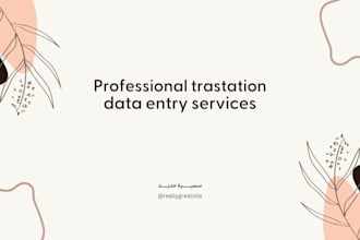do english to arabic translation and accurate data entry