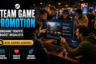 promote steam game, organic steam game traffic, steam game marketing, game visit