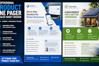 design professional product one pager and sales sheet