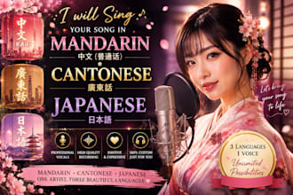 sing your song in mandarin chinese, cantonese, and japanese