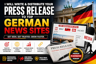 write and distribute your press release to top german news sites