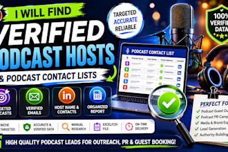 find targeted podcast hosts and verified podcast contact lists