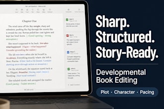 be your developmental book editor for romance and sci fi novels