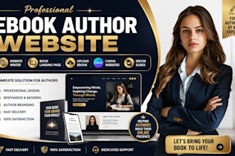 ebook author website writer book landing page upload ebook slides canva websites