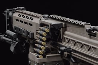 create realistic 3d weapon models, guns, swords, and game assets
