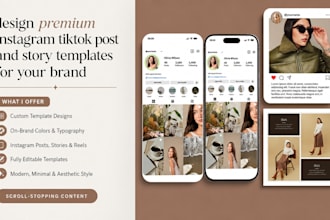 design premium instagram tiktok post and story templates for your brand