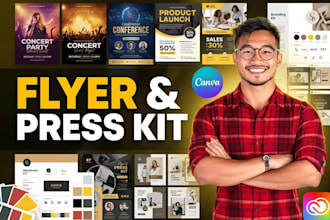 design a clickable music epk for artists and social media kit, dj press kit, epk