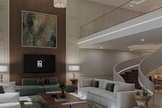 create luxury and cinematic interior and 3d rendering