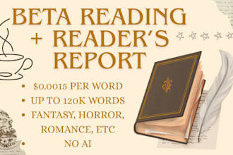 beta read your book and provide a reader report