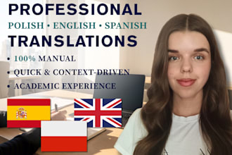 translate texts between polish, english and spanish