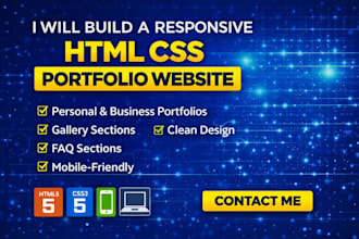 build a stylish HTML CSS portfolio website