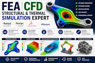 fea structural analysis, cfd thermal simulation, stress analysis, 3d modeling