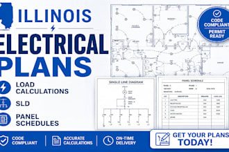 draw illinois electrical plans, load calculations, sld, and panel schedules