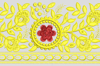designs create neck, sleeves and border embroidery