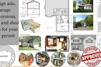 usa adu permit plan, structural drawing, garage conversion, for city permit