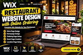 design wix website menu page restaurant homepage ordering website event booking