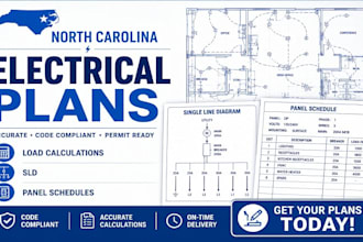 draw north carolina electrical plans, load calculations, sld, panel schedules
