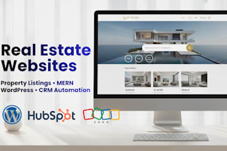 build real estate website, property listing with mern, wordpress, automate CRM