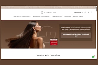 design hair extension hair shopify store wig website